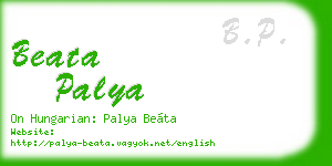 beata palya business card